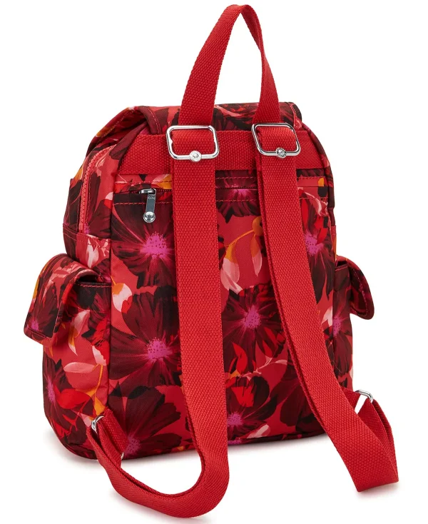 Kipling- City Pack Mini Backpack rojo floral - Imagen 2